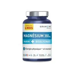 GRANIONS Immunité & Energie - Magnésium 360mg + Bisglycinate 180 comprimés