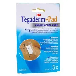 3M Tegaderm+Pad Professional care - Pansement transparent avec compresse 5 pansements 5cm x 7cm