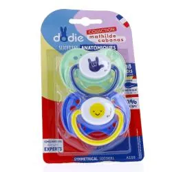 Dodie Cabanas - Sucettes Anatomiques Duo +18 mois smiley