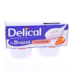 DELICAL Dessert lacté HP HC Le Brassé Fraise 4x200g