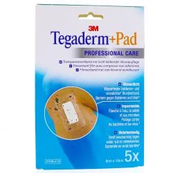 TEGADERM +Pad Professional care - Pansement transparent avec compresse 5 pansements 9cm x 10cm