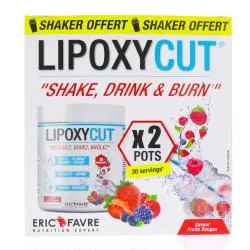ERIC FAVRE Lipoxycut Shake drink & burn saveur fruits rouges 2 pots de 120g