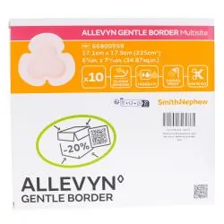 ALLEVYN Gentle border lite - Pansement de mousse x10 17,1cm x 17,9 cm