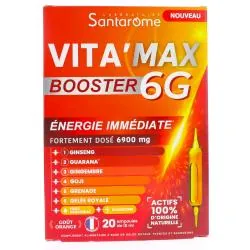 SANTAROME Vita'Max - Booster 6G Anti Fatigue Fortement Dosé x20 Ampoules