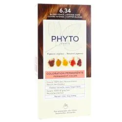 PHYTO Color n°6.34 Blond Foncé Cuivre Intense coloration permanente enrichie en pigments végétaux