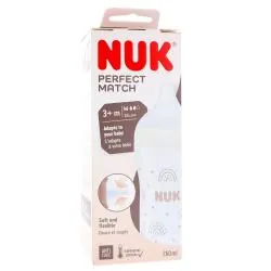 NUK Perfect Match - Biberon +3mois 260 ml blanc