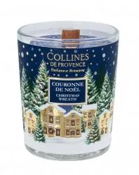 COLLINES DE PROVENCE Bougie Parfumée Spéciale Noël parfum Couronne de Noël 75g