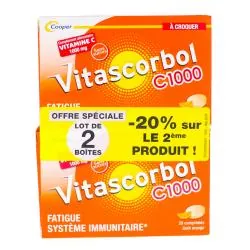 VITASCORBOL C 1000 à croquer lot de 2 x 20 comprimés