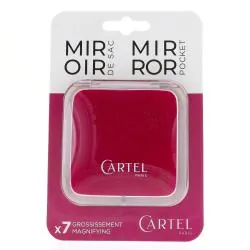 VITRY Cartel - Miroir de sac grossissant x7 carré framboise