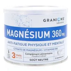 GRANIONS Magnésium 360mg Fatigue physique et mentale poudre 360mg