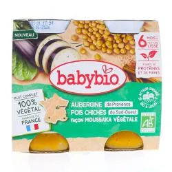 BABYBIO Végétal - Aubergine Pois Chiches Façon Moussaka Végétale +6 Mois Bio 2x200 g