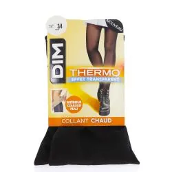 DIM Thermo - Chaud & transparent - Collant Effet Transparent Noir taille 3-4