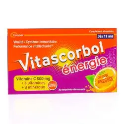 VITASCORBOL Energie Goût Orange pressée x30 comprimés effervescents