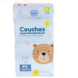 PHARMABABY Couches hypoallergéniques taille 4+ - 9à20kg x44 couches