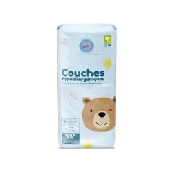 PHARMABABY Couches hypoallergéniques taille 4+ - 9 à 20kg x44 couches