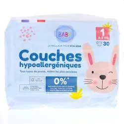 PHARMABABY Couches hypoallergéniques taille 1 - 2à5kg x30 couches