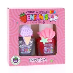 INNOXA Coffret enfants Vernis à Ongles à Base d'Eau Licorne et arc en ciel