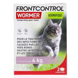 FRONTLINE Frontcontrol Wormer - Vermifuge pour Chats x2 comprimés