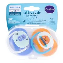 AVENT Ultra Air - Sucettes 6-18 mois happy robots