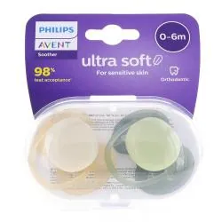 AVENT Ultra Solft - Sucettes 0-6 mois beige / vert