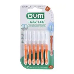 GUM Travl-er - Brossettes interdentaires n°1412 Taille 2 0.9mm x6