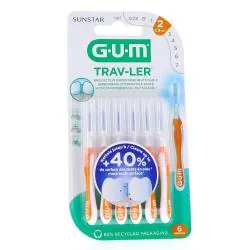 GUM Travl-er - Brossettes interdentaires n°1412 Taille 2 0.9mm x6