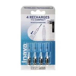 INAVA Trio Compact - Recharge Brossette interdentaire noire étroite ISO0 0,6mm x4