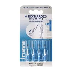 INAVA Trio Compact - Recharge Brossette interdentaire bleue étroite ISO1 0,8mm x4