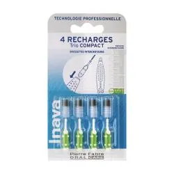INAVA Trio Compact - Recharge Brossette interdentaire verte très larges ISO6 2,2mm x4