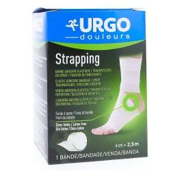 URGO Douleurs Strapping Bande Adhésive Élastique 6cm x 2,5m