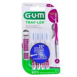 GUM Travler - Brossettes interdentaires n°1612 1.4mm x4 brossettes