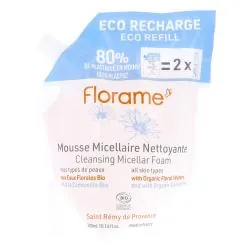 FLORAME Eaux florales bio - Mousse micellaire nettoyante bio eco recharge 300ml