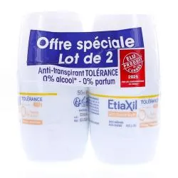 ETIAXIL Tolérance -Déodorant Anti-Transpirant Roll-on 48H 50ml lot de 2