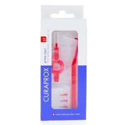 CURAPROX Prime Start - 5 Brossettes Interdentaires + 2 Manches n°07 rouge