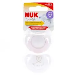 NUK Starlight Sucettes 0-2 mois rose
