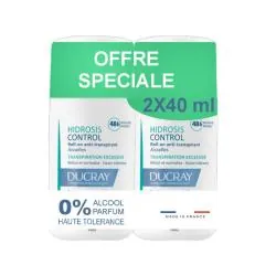 DUCRAY Hidrosis control - Roll on anti transpirant aisselles lot de 2x40ml