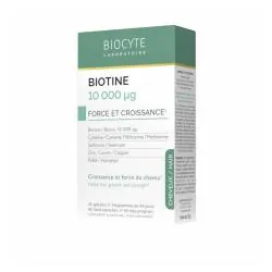BIOCYTE Biotine 10000 µg - Force et Croissance Cheveux x45 Gélules