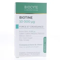 BIOCYTE Biotine 10000 µg - Force et Croissance Cheveux x45 Gélules