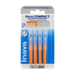 INAVA Mono compact - Brossettes interdentaires orange 1.2 mm espaces étroits pack de 4