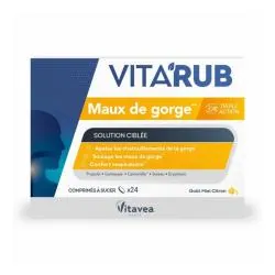VITAVEA Vita'Rub - Maux de Gorge x24 Comprimés à Sucer