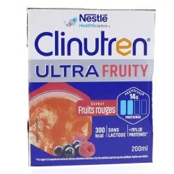 CLINUTREN Boisson Ultra Fruity brique 4x200ml saveur fruits rouges