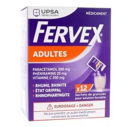 FERVEX Adultes boîte de 12 sachets