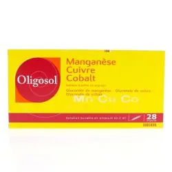 OLIGOSOL Manganèse Cuivre Cobalt x28 ampoules de 2ml