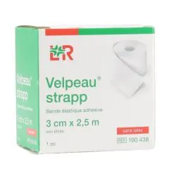 VELPEAU STRAPP Bande De Compression Adhésive élastique 3cm x 2,5m