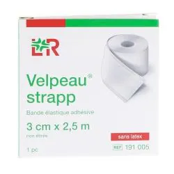 VELPEAU STRAPP Bande De Compression Adhésive élastique 3cm x 2,5m