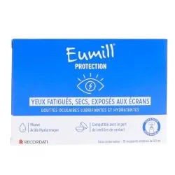 EUMILL Protection Gouttes Occulaires yeux fatigués, secs, exposés aux écrans 10 unidoses de 0,5 ml