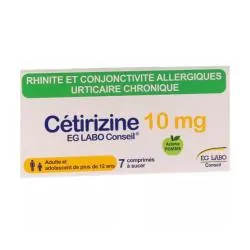 EG LABO Cétirizine 10mg boite de 7 comprimés à sucer