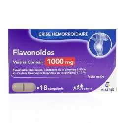 VIATRIS Flavonoïdes 1000mg - Crise hémorroïdaire boite de 18 comprimés