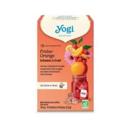 YOGI TEA Infusions à Froid Fraise Orange Bio x15 sachets
