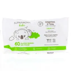 ALPHANOVA Bébé Lingettes à l'eau x60